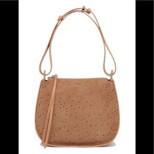ALLSAINTS Mini echo star embossed suede bag new
